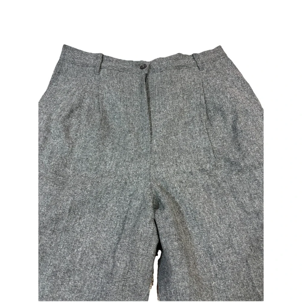 Prophecy‎ by Sag Harbor Pleated Pants Womens 14 Grey Excellent Wool Blend Tweed